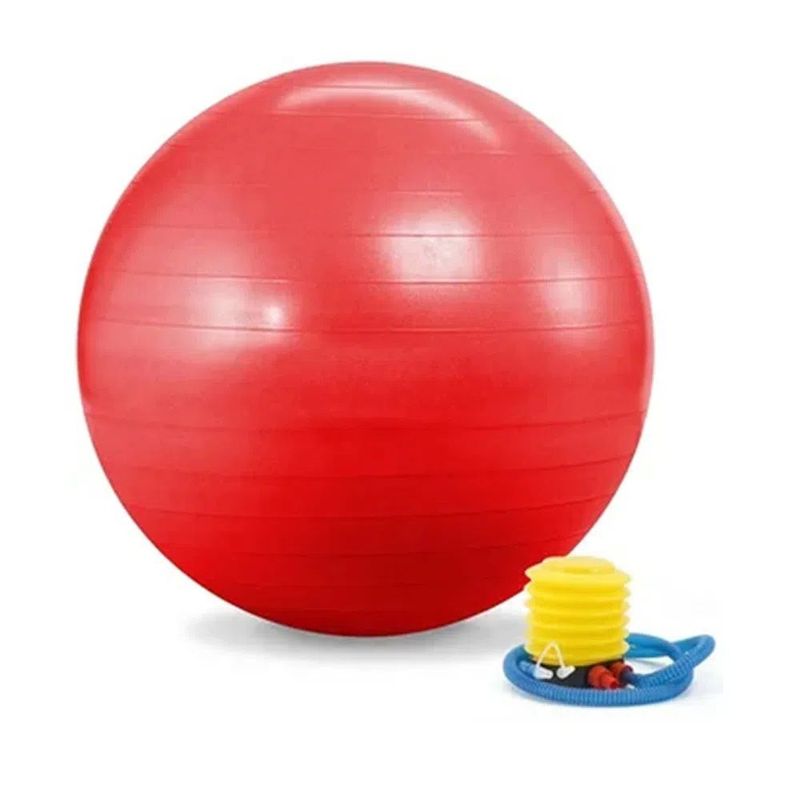 GENERICO - Pelota Yoga Premium 85cm Inflador Rojo
