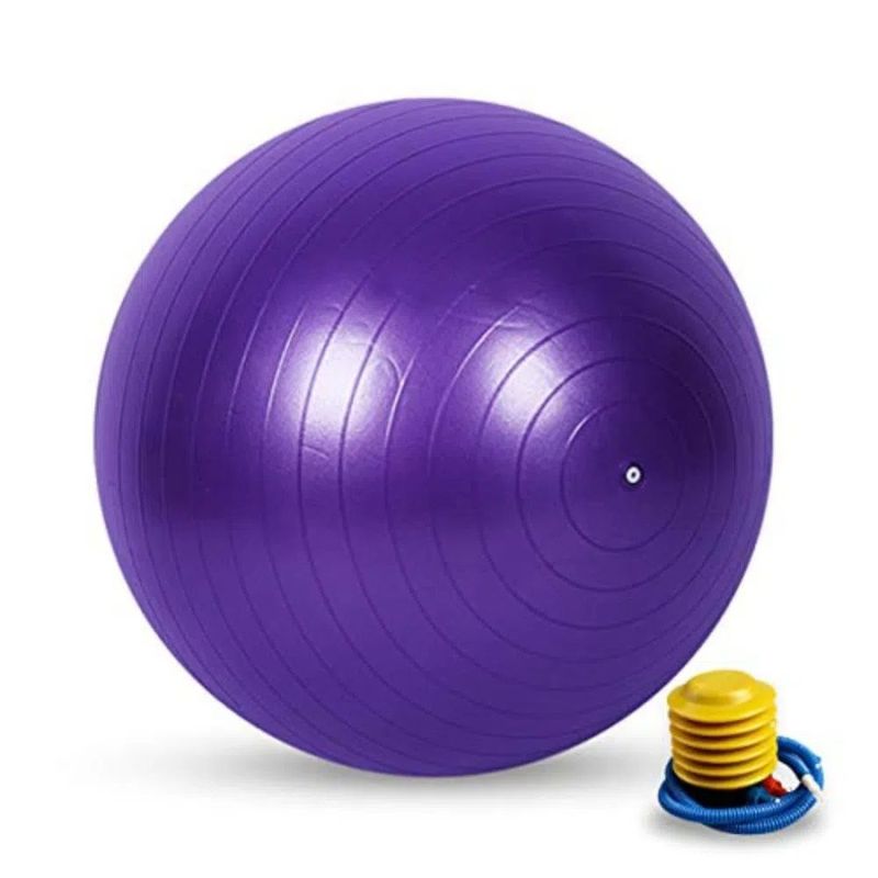 GENERICO - Pelota Yoga Premium 85cm Inflador Morado.