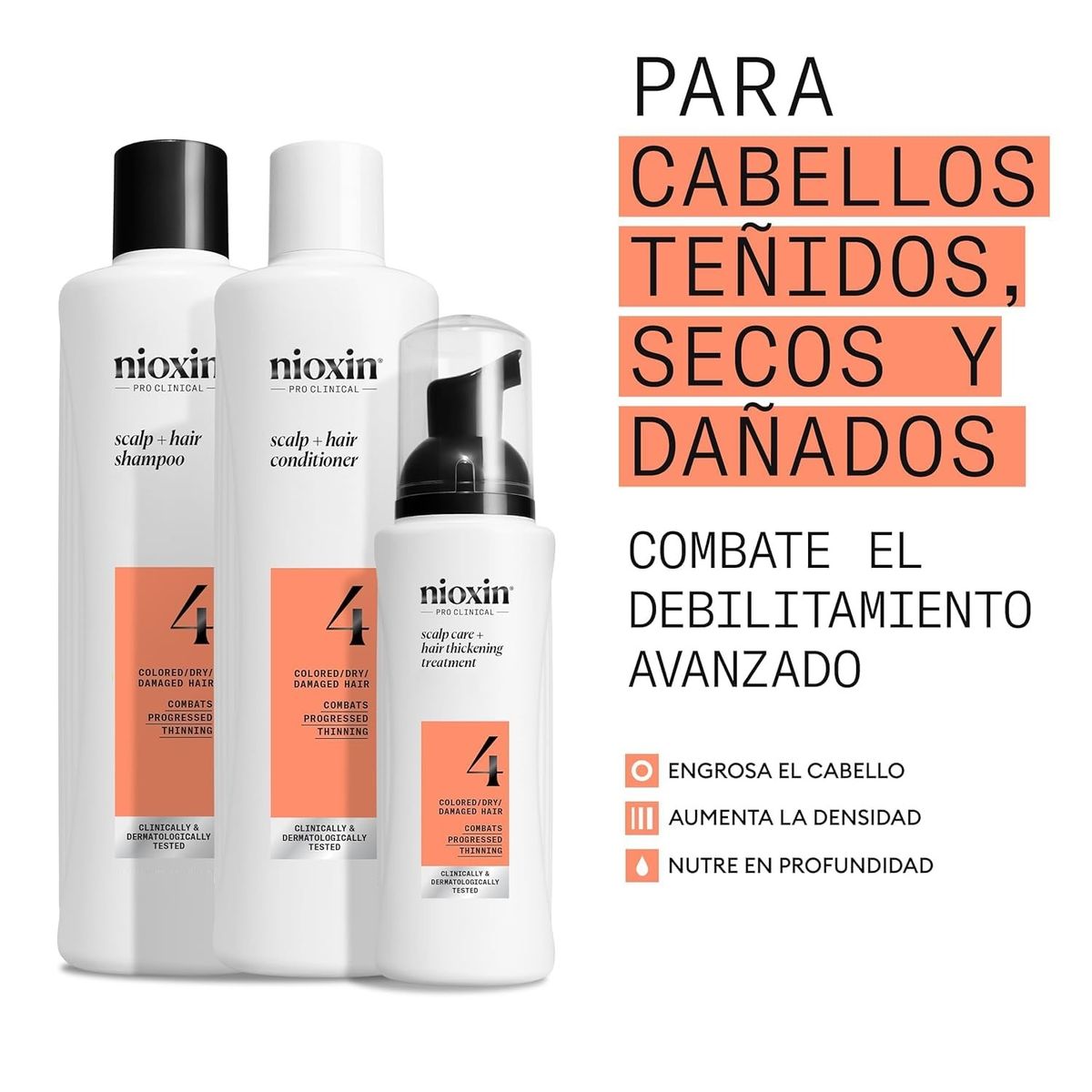 NIOXIN - Nioxin-4 Tratamiento Densificador Anticaida Para Cabello Teñido 300ml