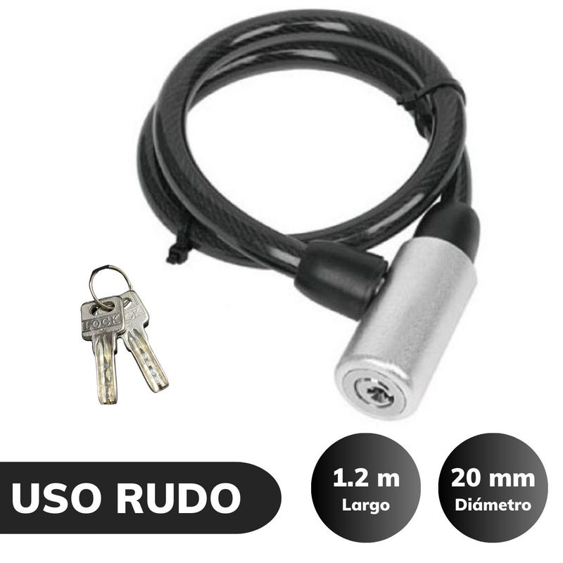 C&A - Candado cadena para Bicicletas, motocicletas Negro 20 mm C&A