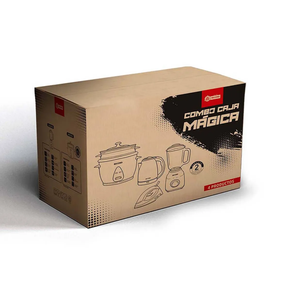 RECORD - Caja Mágica Record Combo x4 - Licuadora Arrocera Plancha Hervidor
