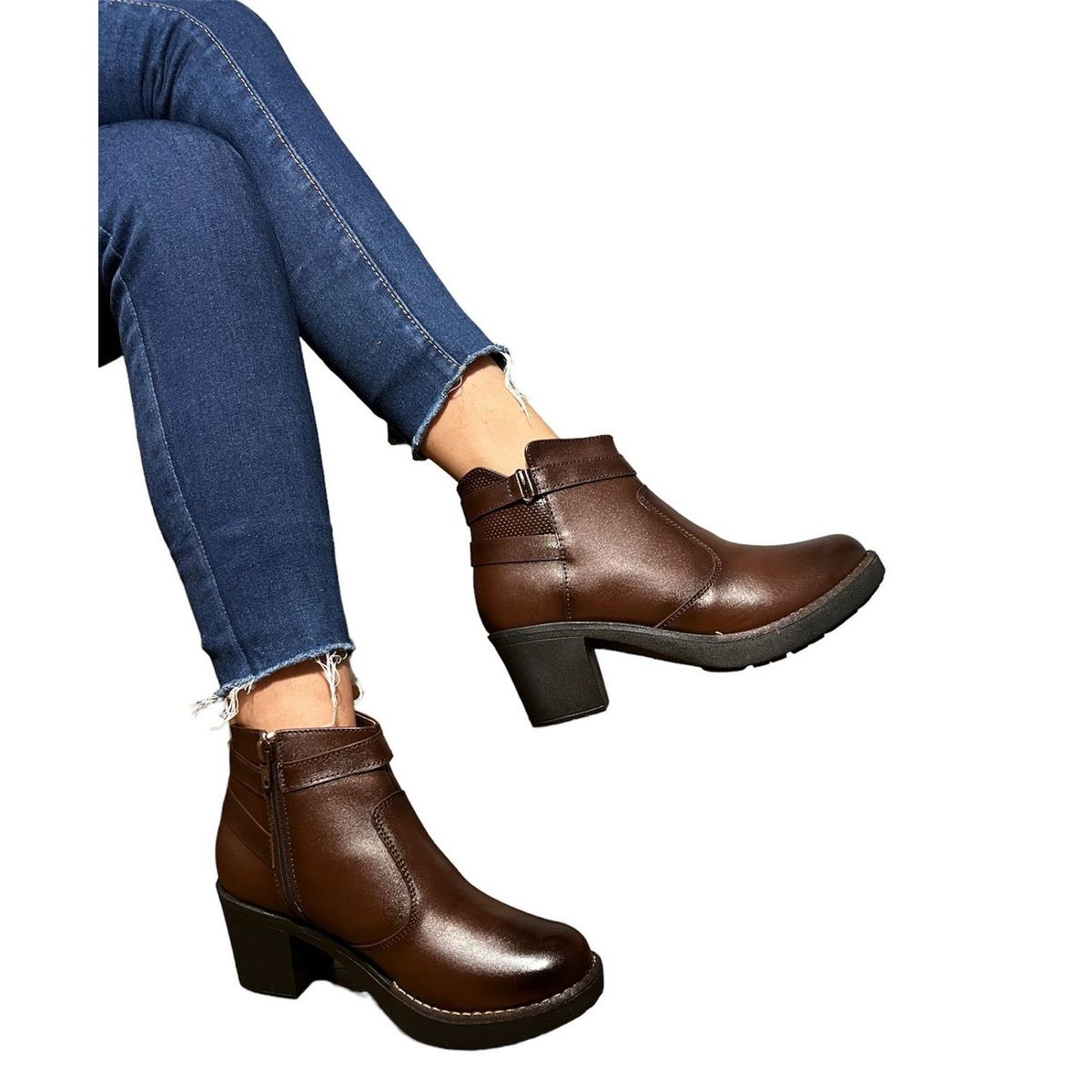 GENERICO - BOTINES DE CUERO BAJAS TACO 5  DMELLSHOES