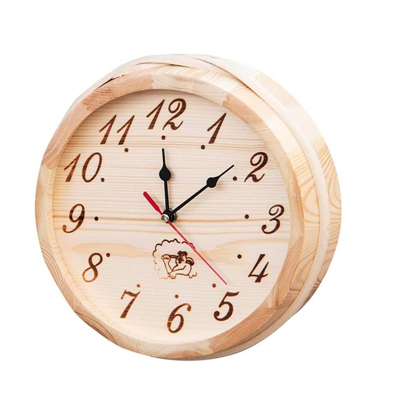 GENERICO - Reloj análogo para sauna fabricado en madera Pino chileno