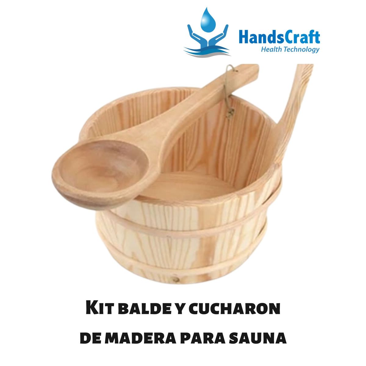 GENERICO - Balde y cucharón madera para sauna
