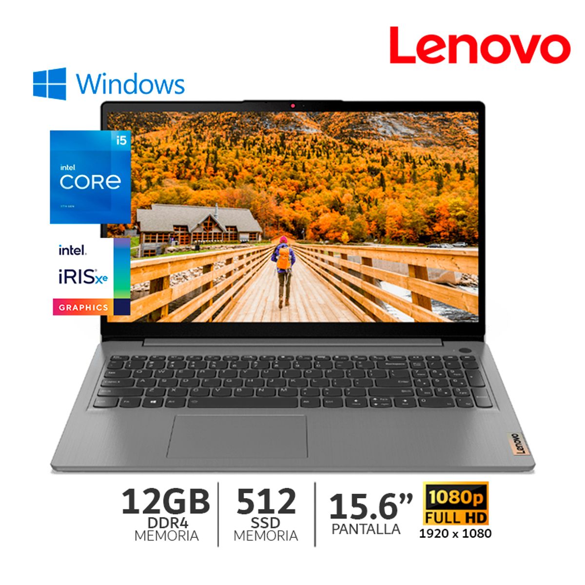 LENOVO - Laptop Lenovo Ideapad 3 15ITL6 Ci5-1155G7, 12Gb DDR4, 512Gb SSD,15.6" FHD, Wind - 82H802WTLM