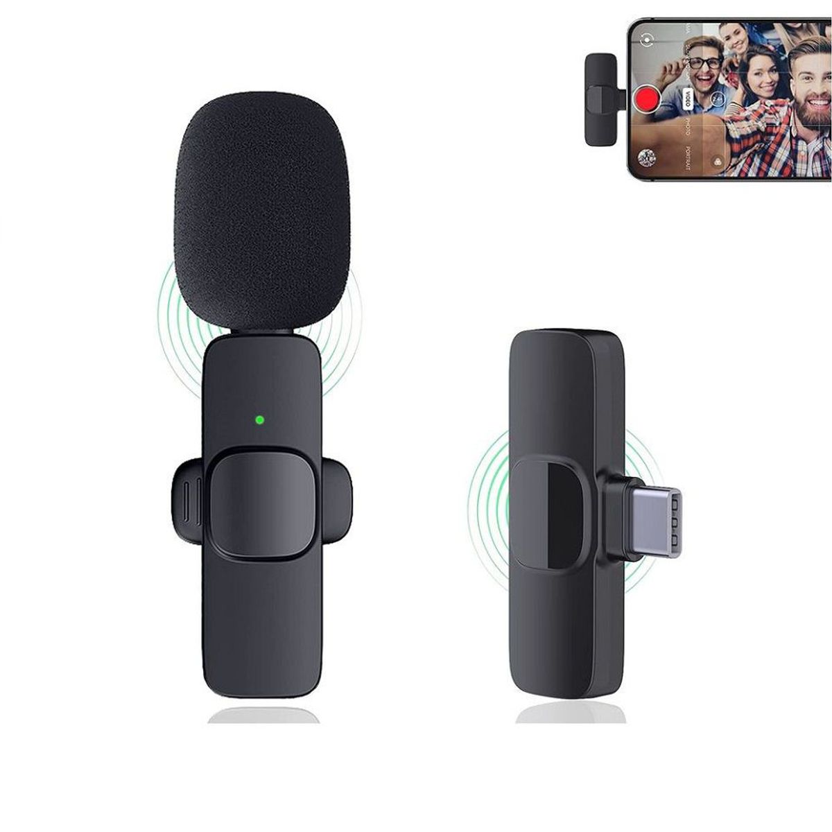 GENERICO - Micrófono para celular Portátil Inalámbrico  Tipo C