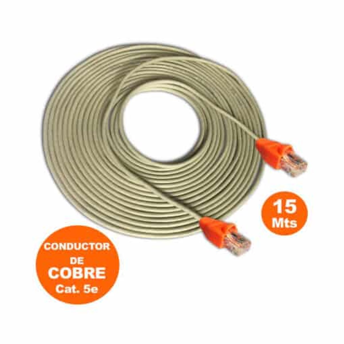 SATRA - Cable red internet utp  cat 5e  15mts gris armado de  cobre