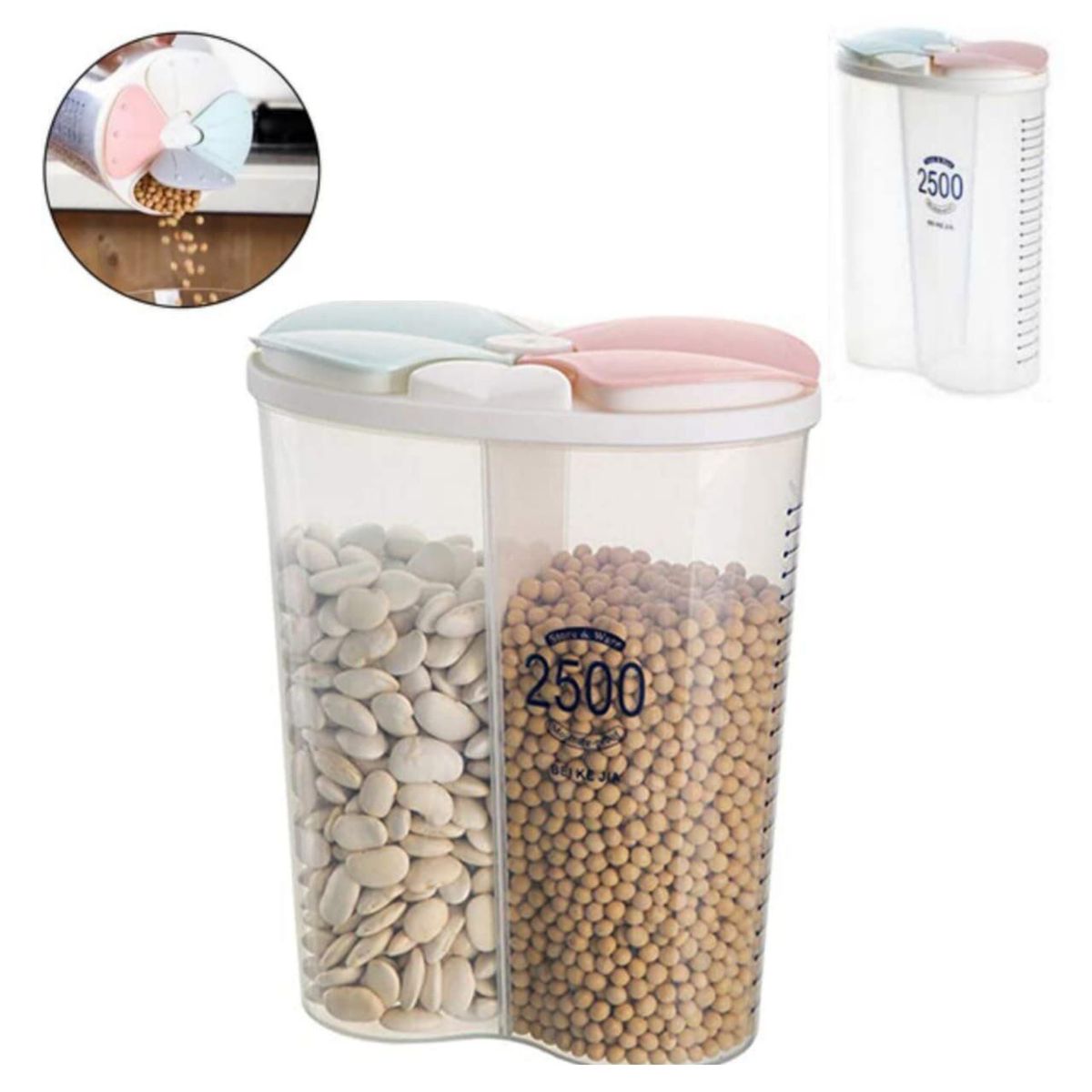 GENERICO - contenedores 2 almacenamiento 2500ml