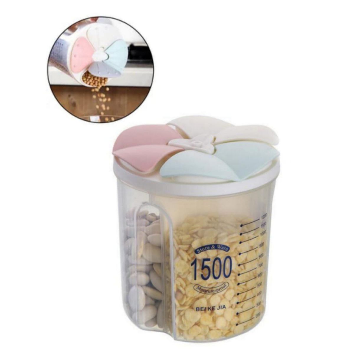 GENERICO - Contenedores 4 almacenamiento 1500ml