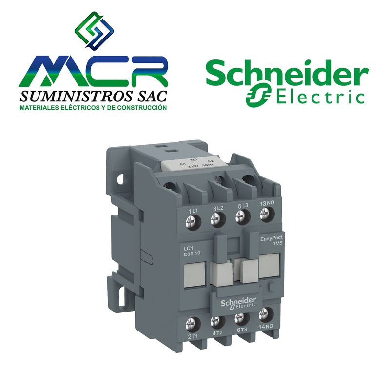 SCHNEIDER ELECTRIC - CONTACTOR 3P 32A KW 7.5 BOBINA 220VAC 1NA 10HP EASYPACT TVS Schneider