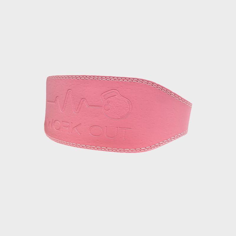 WORK OUT - CINTURON O CORREA PARA PESAS GIMNASIO CROSSFIT - ROSADO
