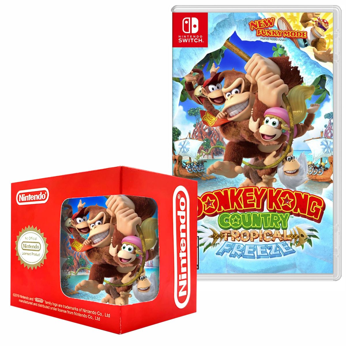 NINTENDO - Donkey Kong Country Tropical Freeze Nintendo Switch  +taza