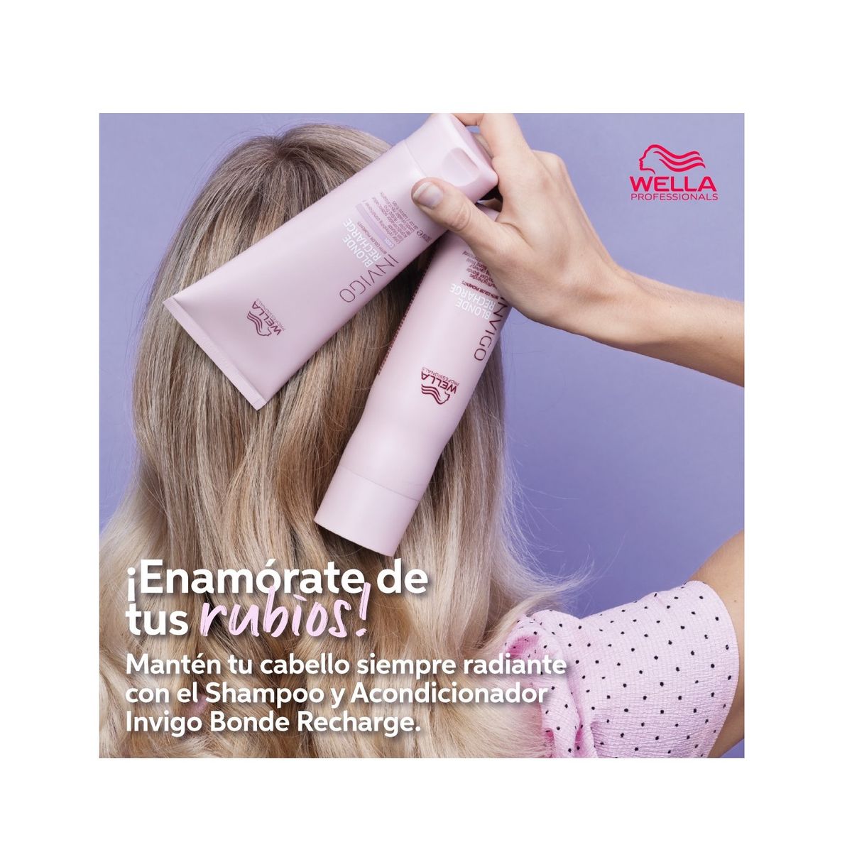 WELLA - Shampoo 250ml  + Acondicionador Rubio Invigo Blonde Recharge Wella