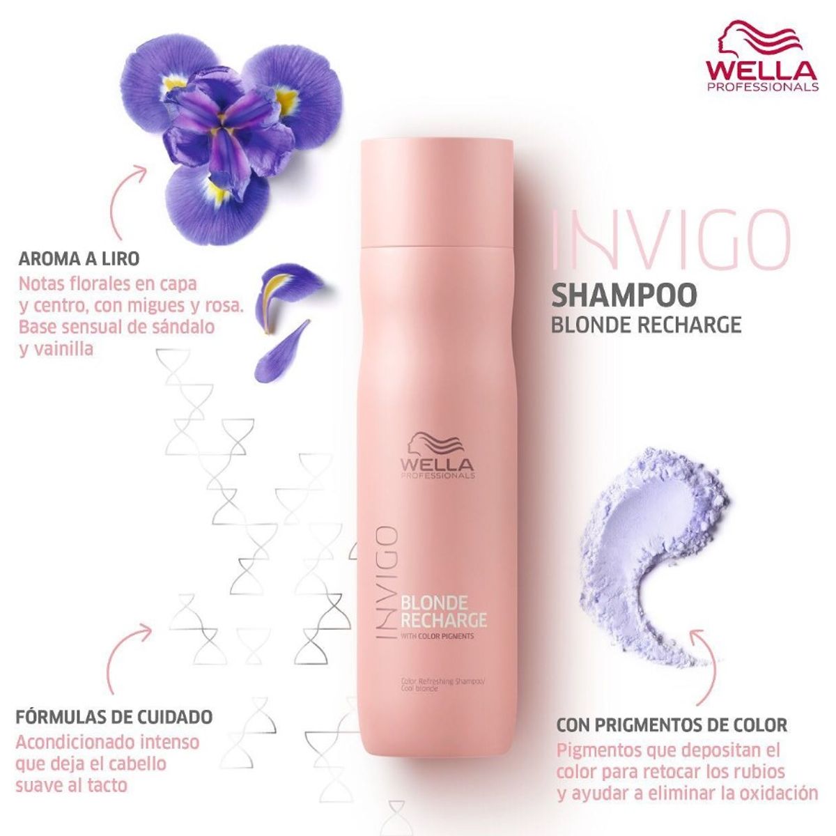 WELLA - Duo Shampoo Cabello Rubio Invigo Blonde Recharge 250ml Wella