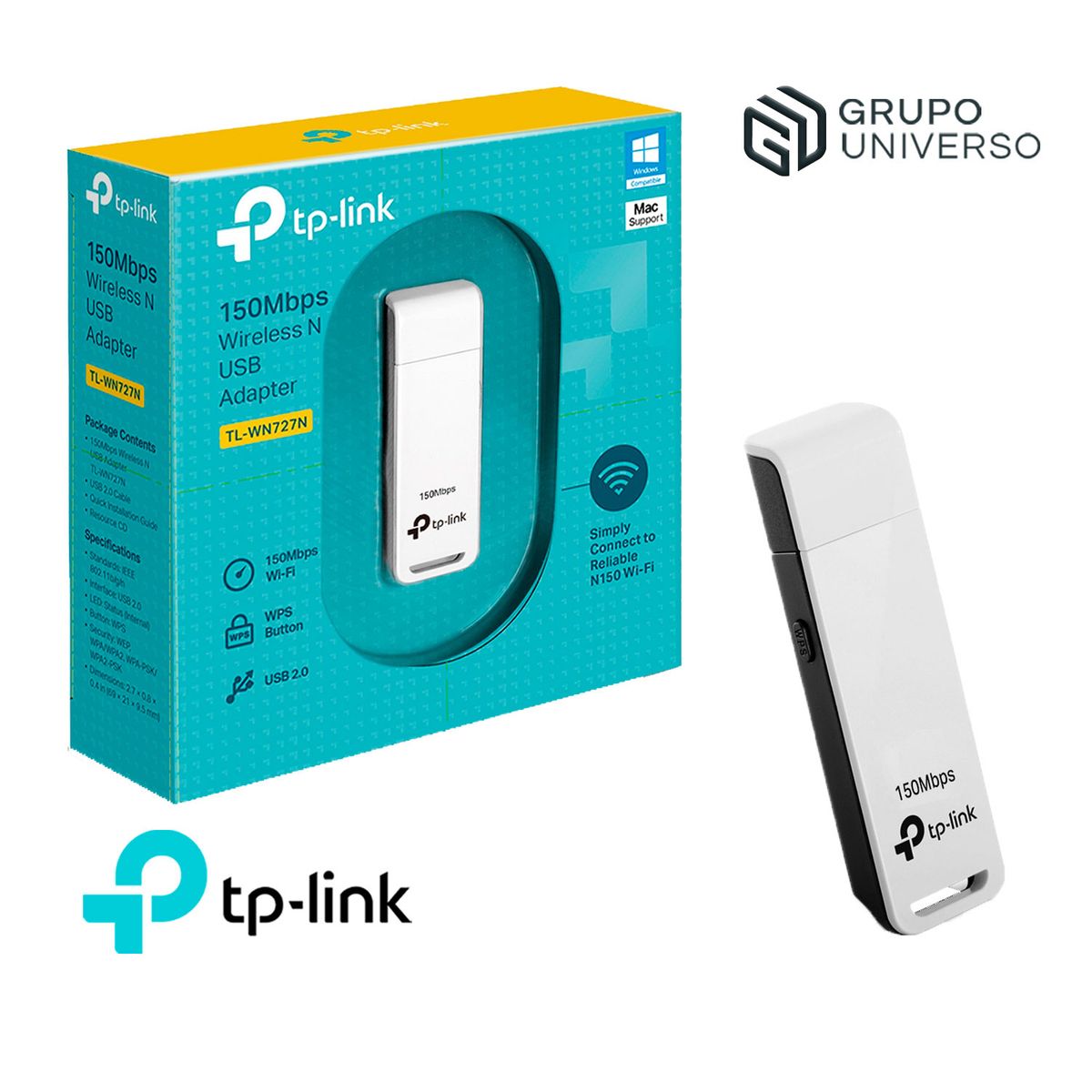 TP LINK - TL-WN727N TP-Link Adaptador Usb Inalámbrico 2,4 GHz 150Mbps