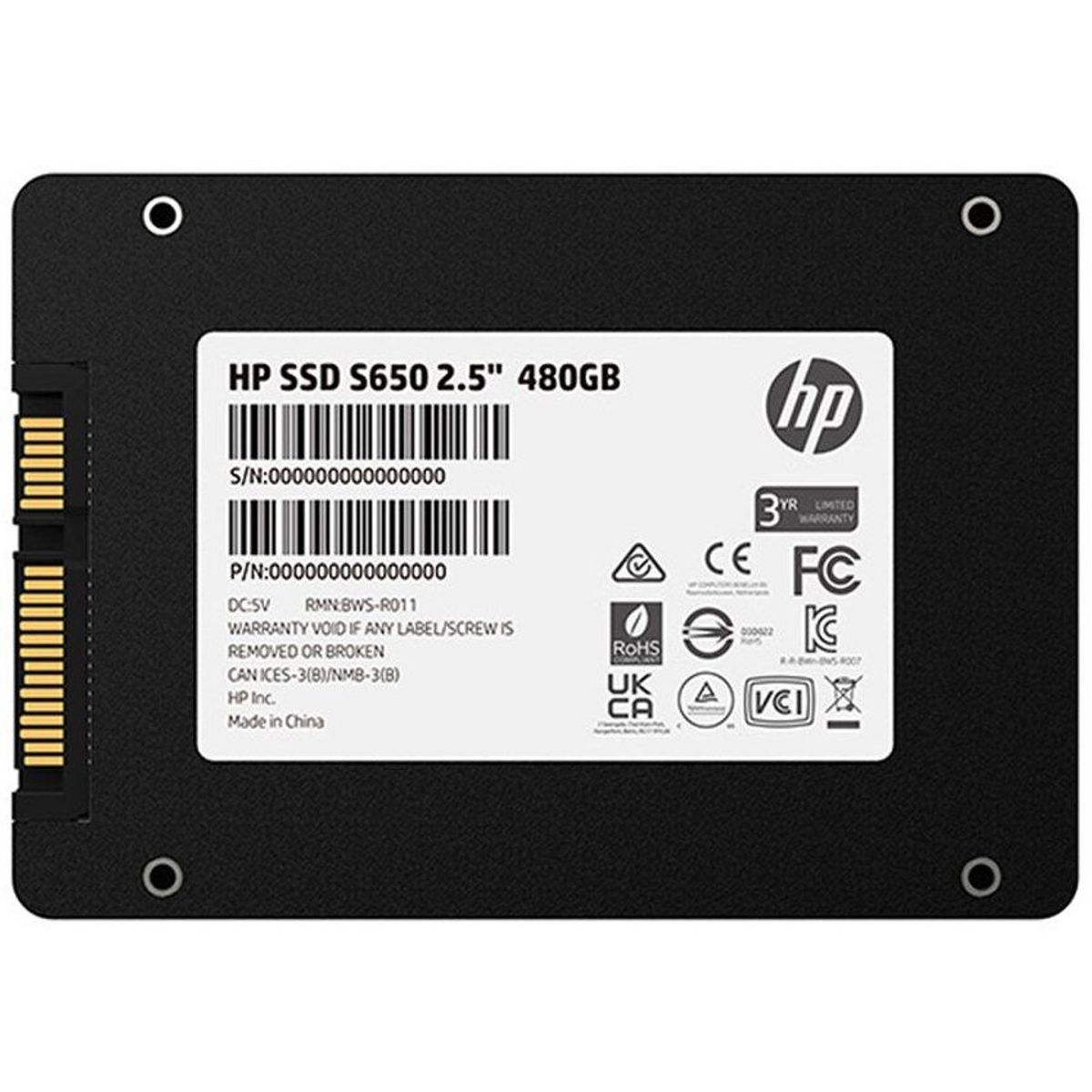 HP - Unidad en estado solido hp ssd s650 2.5 480gb sata iii 6gb