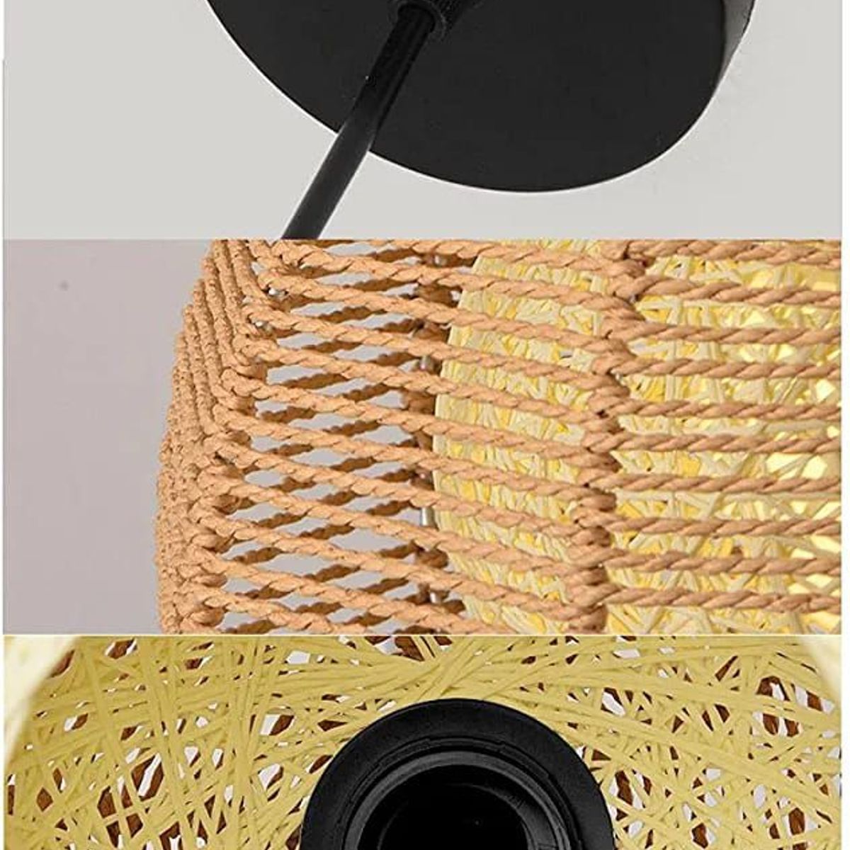 GENERICO - Lámpara colgante de bola de cuerda de cáñamo hecho a mano - estilo nórdico moderno