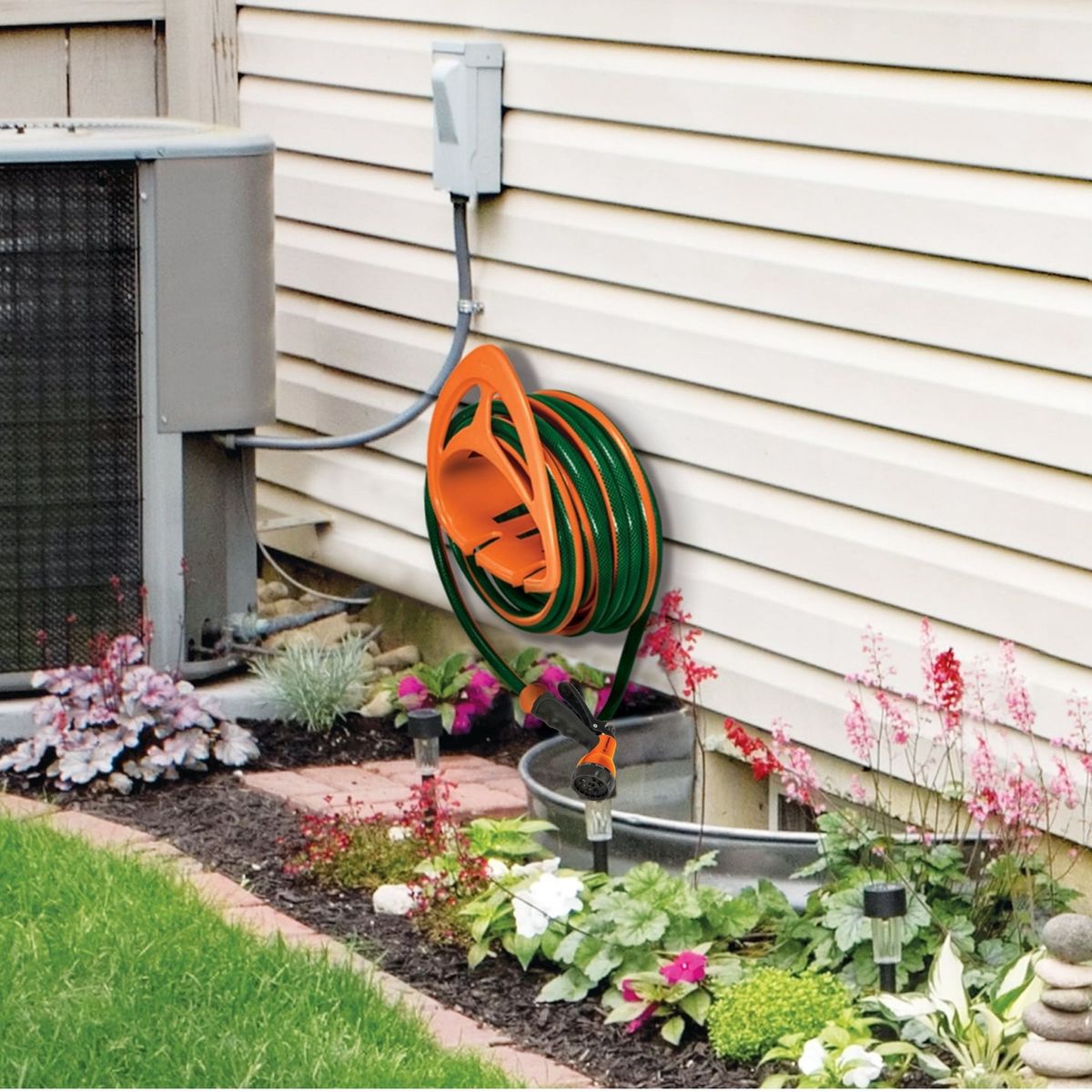 TRUPER - KIT manguera de riego 10m, porta manguera  y pistola de riego