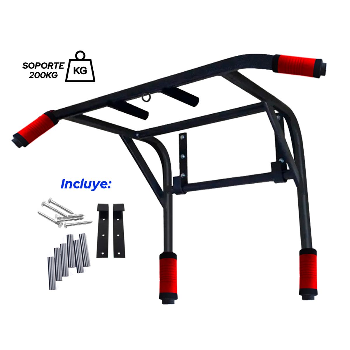 HOLGU - Barra Dominadas 2en1  Chaleco 20kg  Guantes Regalo