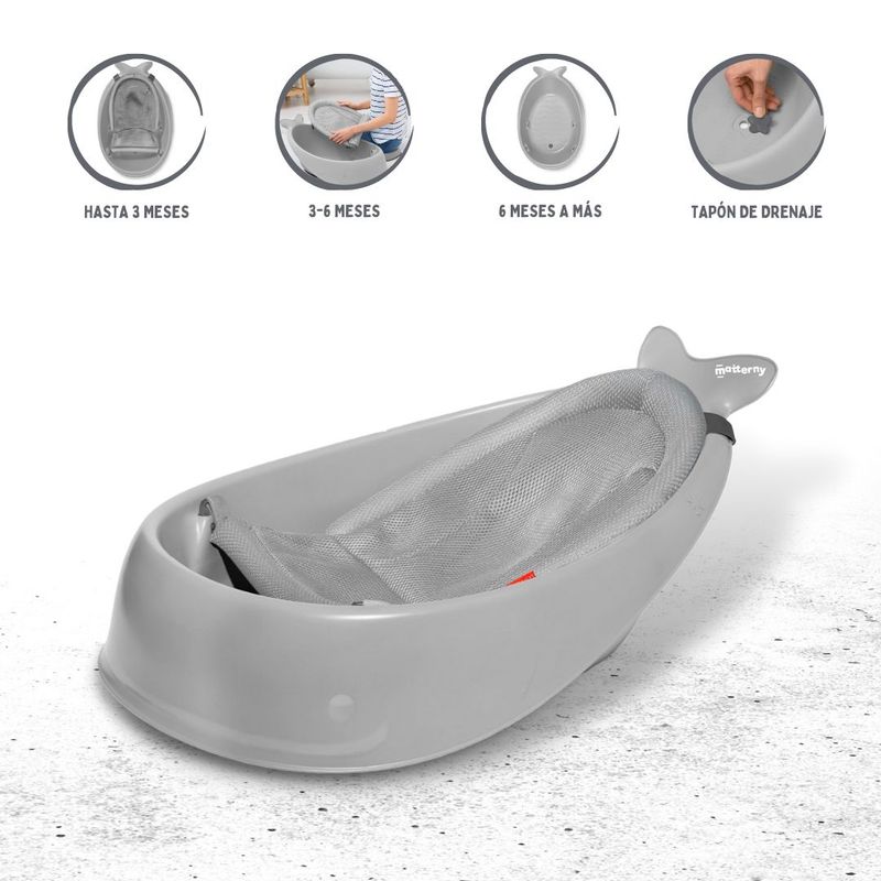 SKIP HOP - Bañera 3 Etapas SKIP HOP «MOBY» GRAY