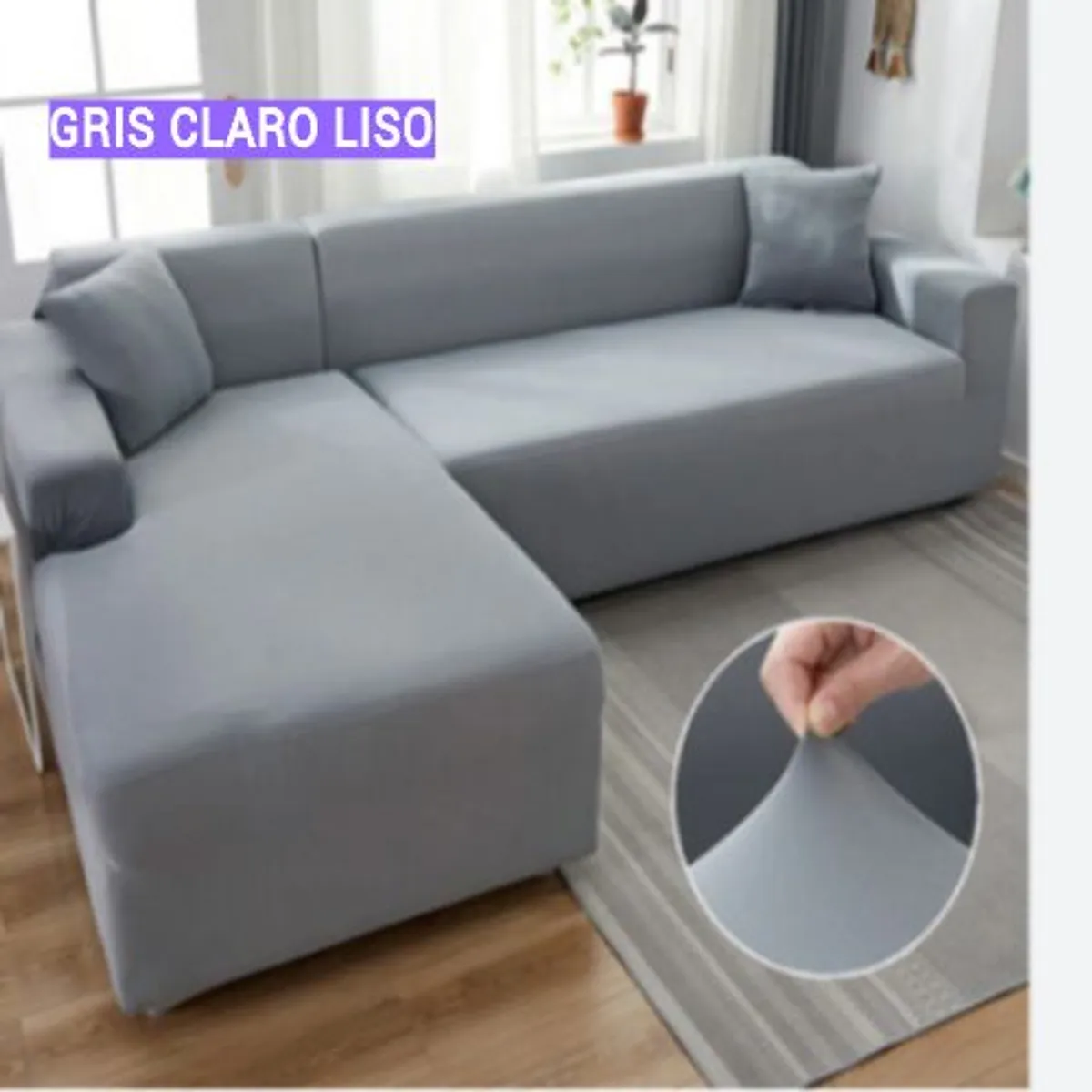 GENERICO - Set Forros Spandex 3-2 color gris Claro Liso en L