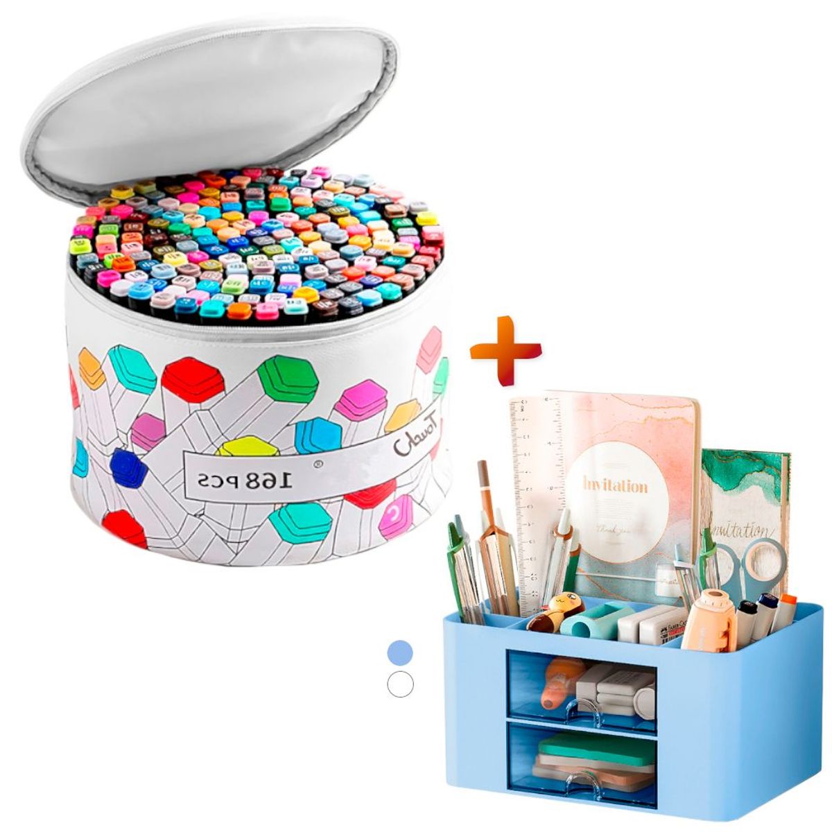 SASHIJA - Set 168 Plumones Y Organizador Escritorio U74 BL o CL
