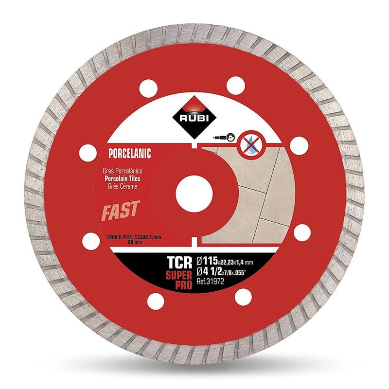 GENERICO - Disco Diamantado Continuo 4 1/2" p/Cerámic Rubi TURBO TCR-115 SUPERPRO