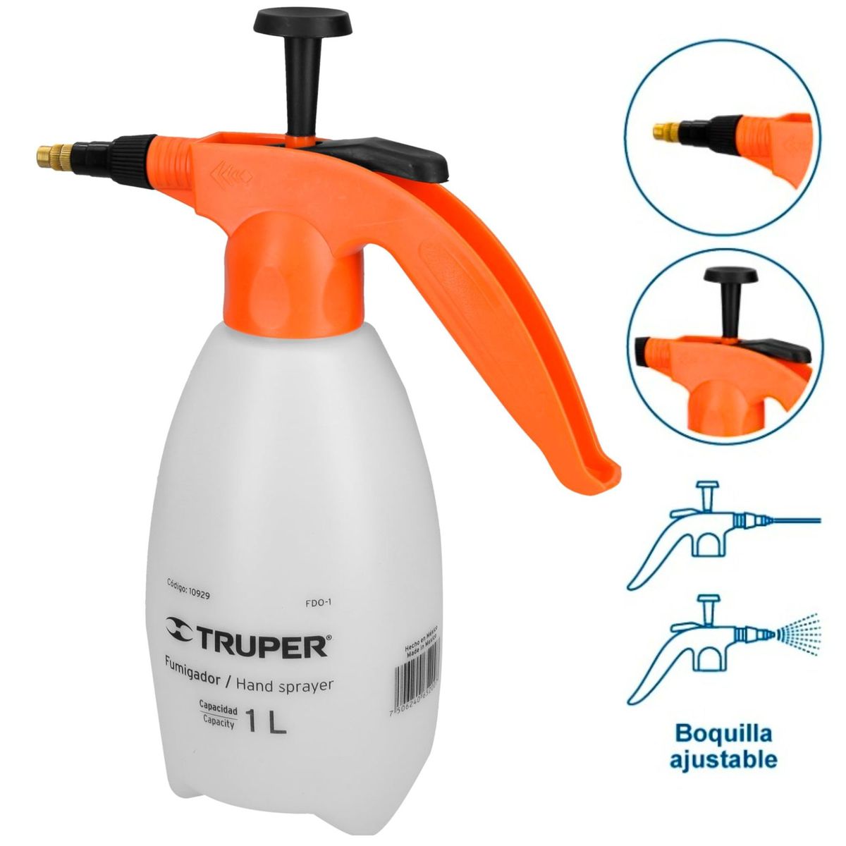 TRUPER - Fumigador de 1 litro doméstico, Truper