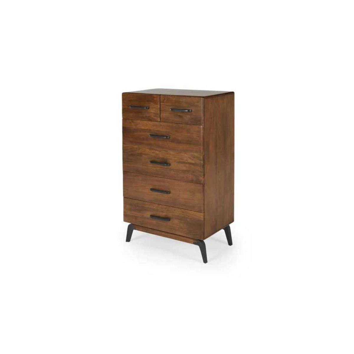 YOLODECORO - Cómoda Alta 6 Cajones Lucien Mango Oscura