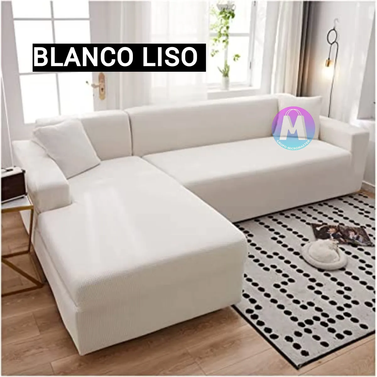 GENERICO - Set Forros Spandex 3-2 color Blanco Liso