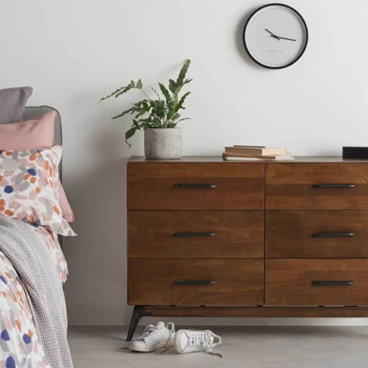 YOLODECORO - Cómoda Ancha 6 Cajones Lucien Mango Oscura