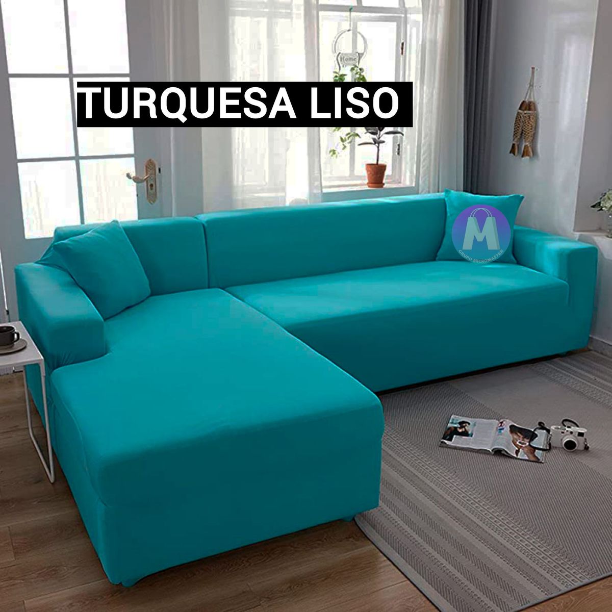 GENERICO - Set Forros Spandex 3-2 color Turquesa Liso