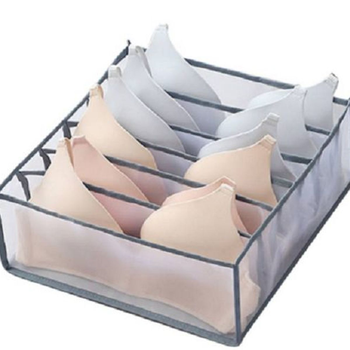 GENERICO - Organizador de cajón plegable para ropa interior plomo set x2