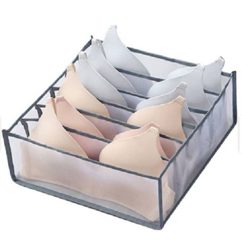 GENERICO - Organizador de cajón plegable para ropa interior plomo set x2