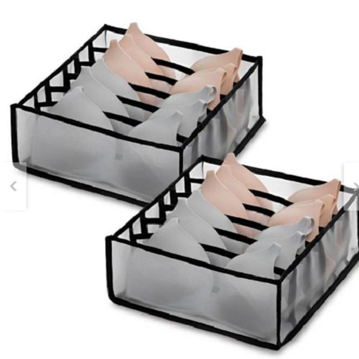 GENERICO - Organizador de cajón plegable para ropa interior negro set x2
