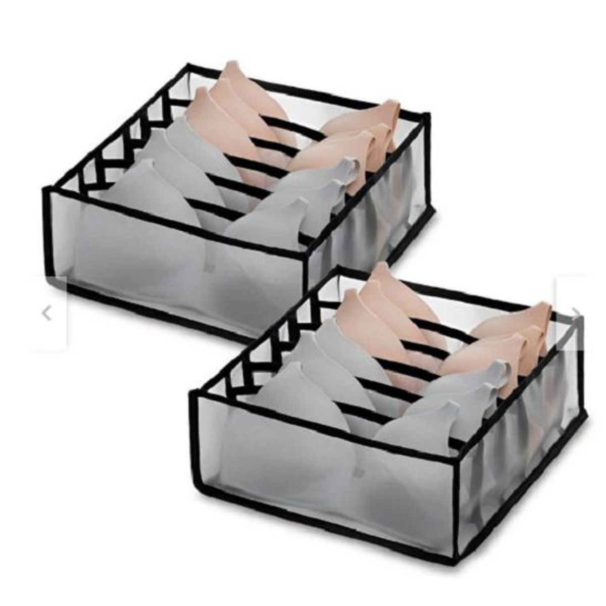 GENERICO - Organizador de cajón plegable para ropa interior negro set x2