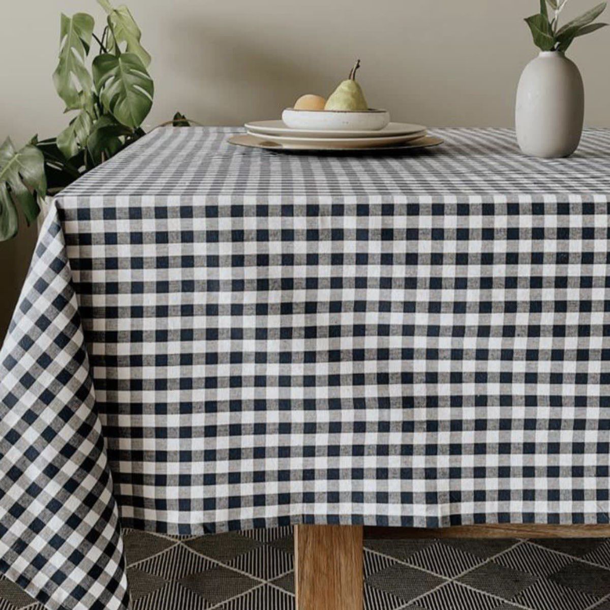 CLAUDIA RIVA HOME - Mantel Mini Checks Azul 160x280