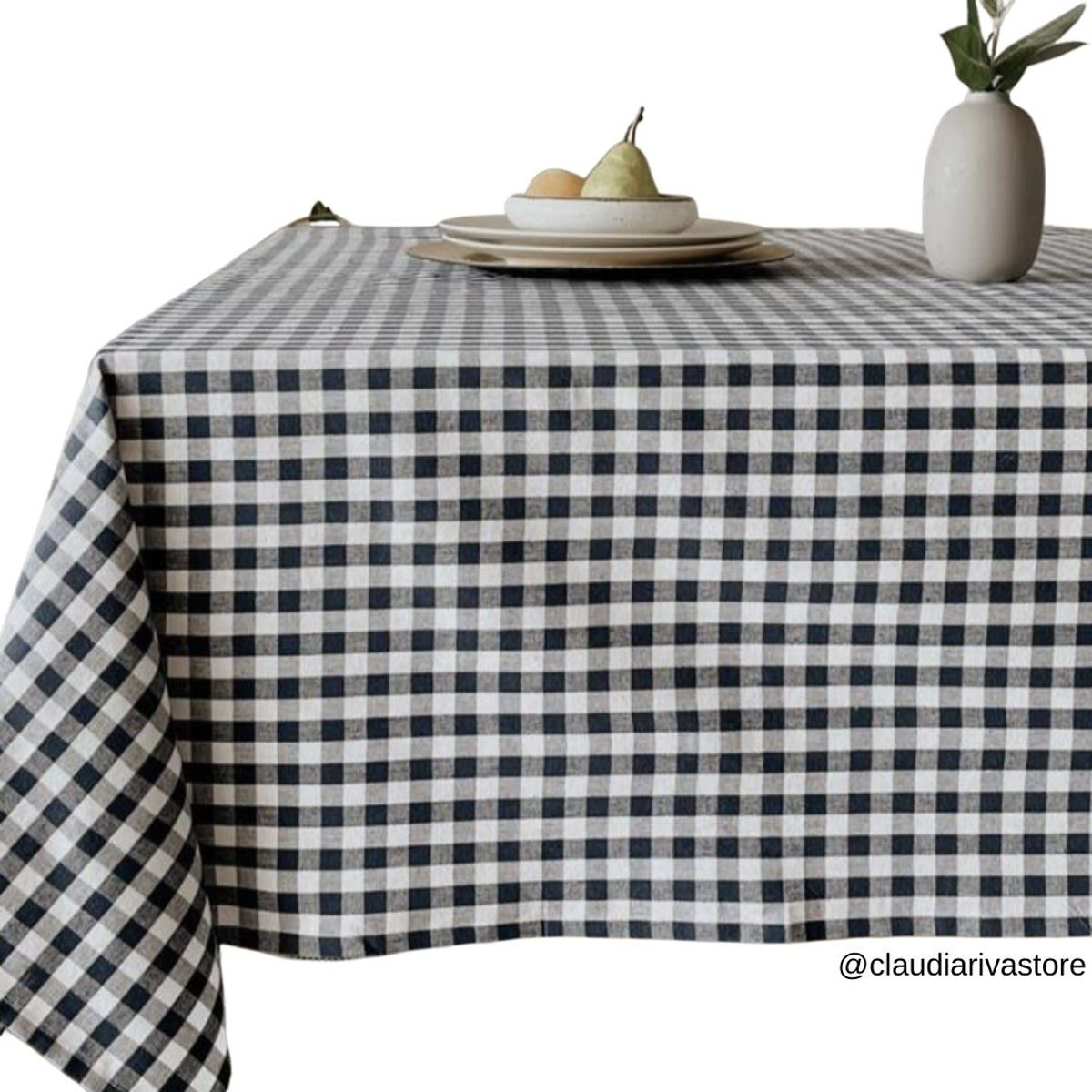 CLAUDIA RIVA HOME - Mantel Mini Checks Azul 160x280