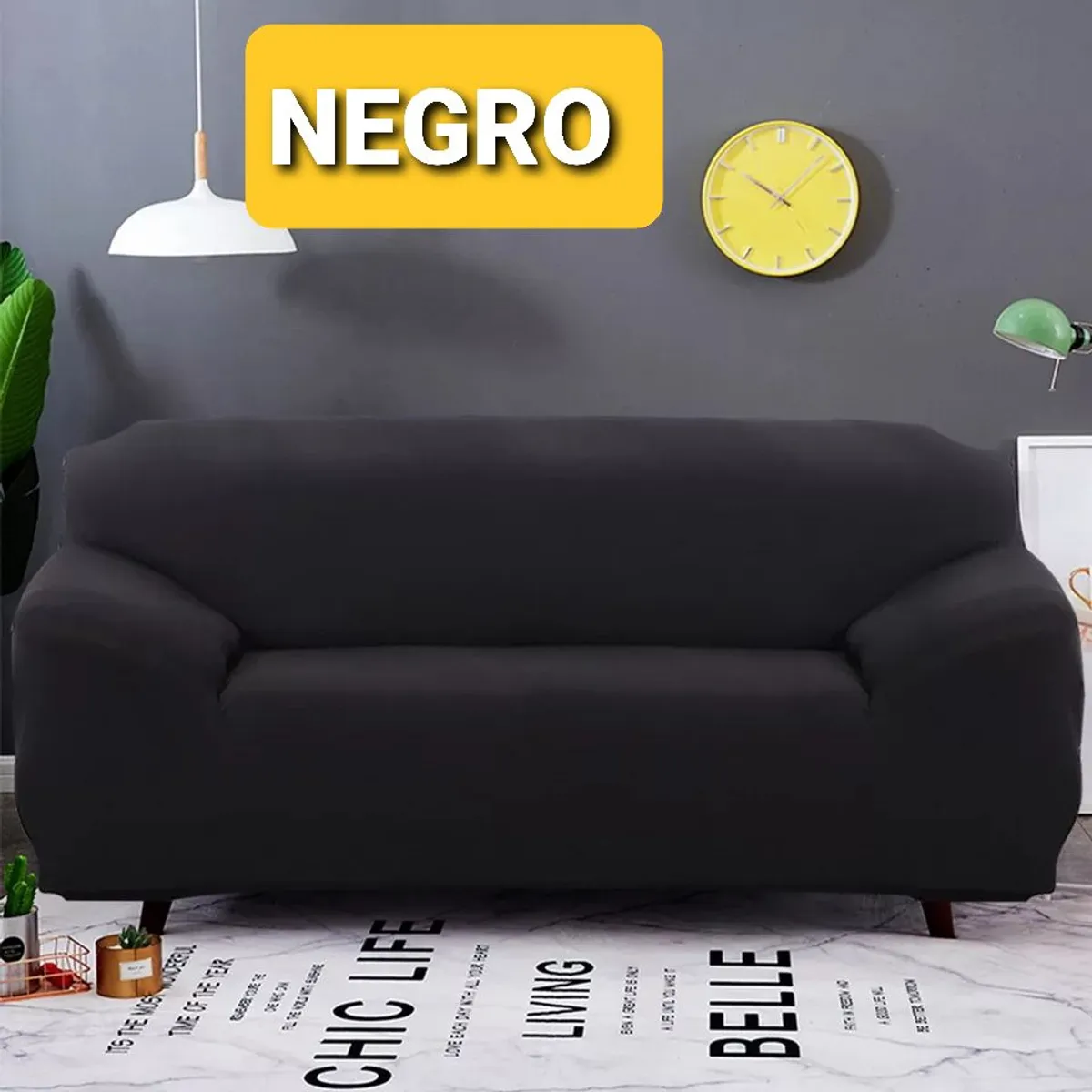 GENERICO - Set Forros Spandex Modular L 3-2-1 color negro Liso