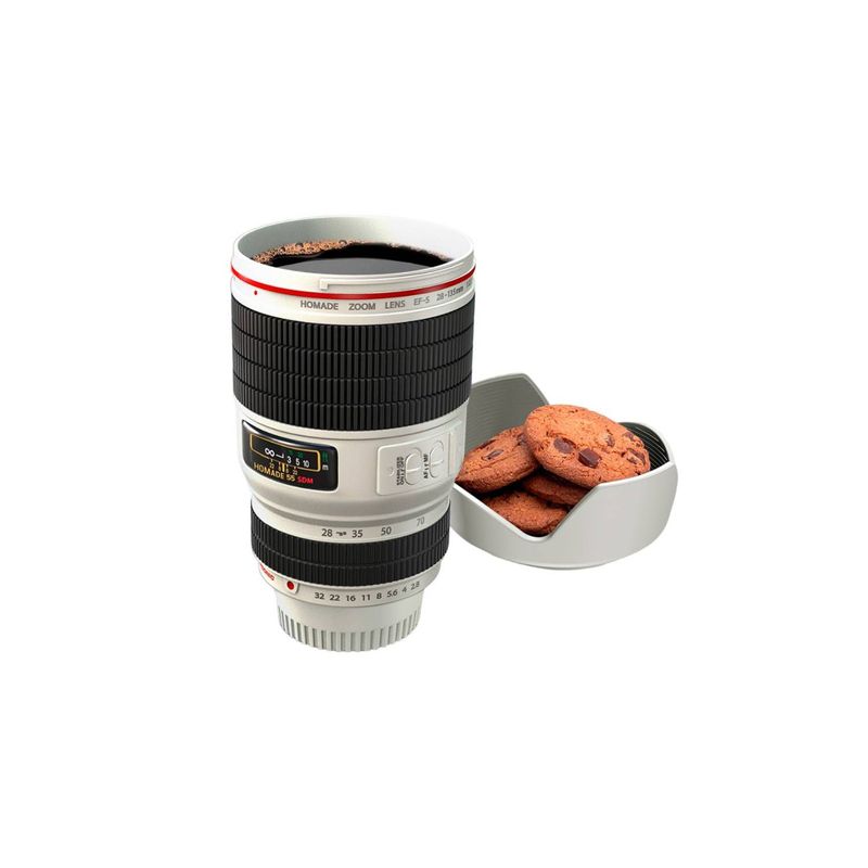 GENERICO - Taza Lente de Cámara Galletera Blanco