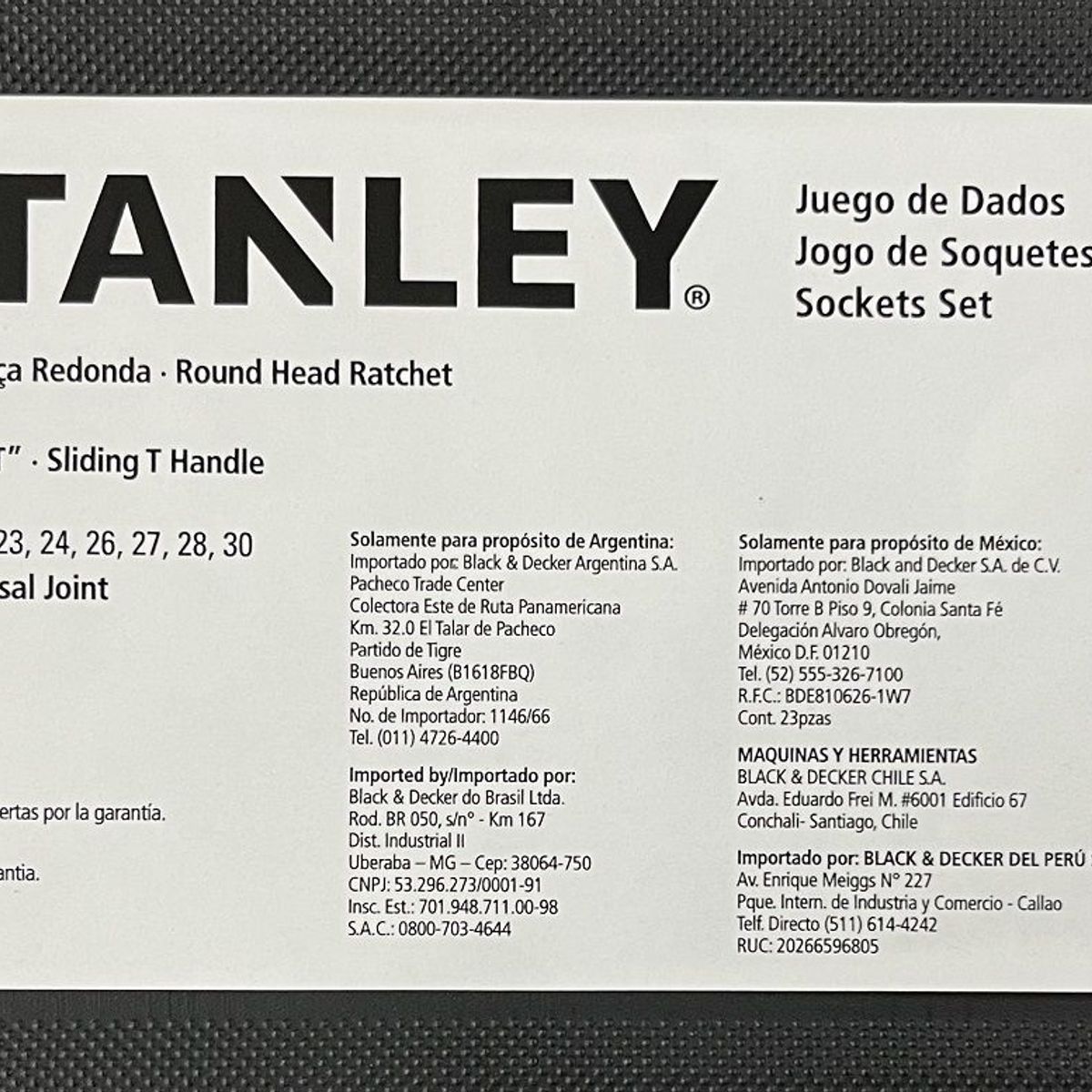 STANLEY - JGOX23PZA DADOS EN JGO MM 1/2" 12-30MM 86-531 STANLEY