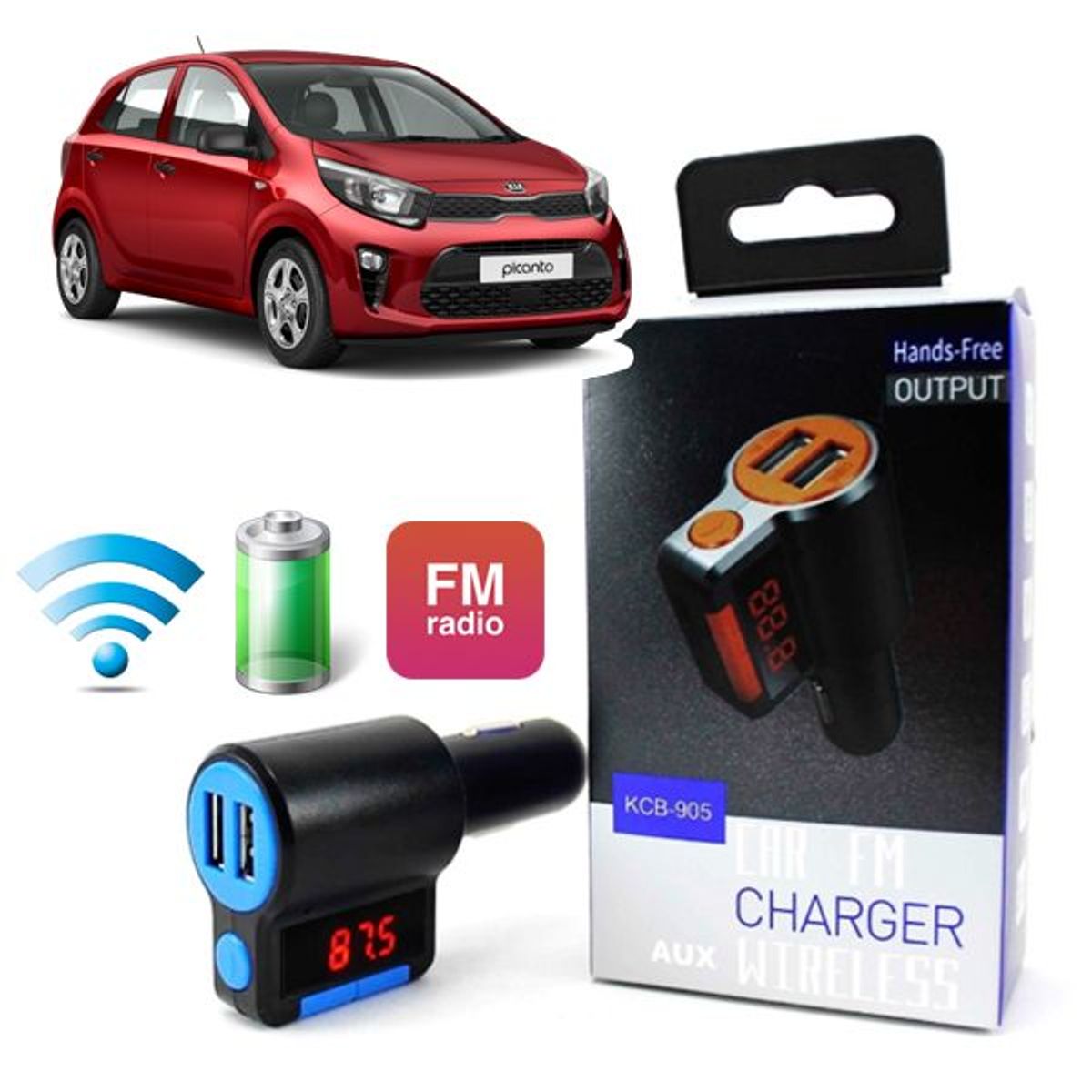 OEM - Receptor bluetooth cargador usb auto fm reproductor autoradio radio