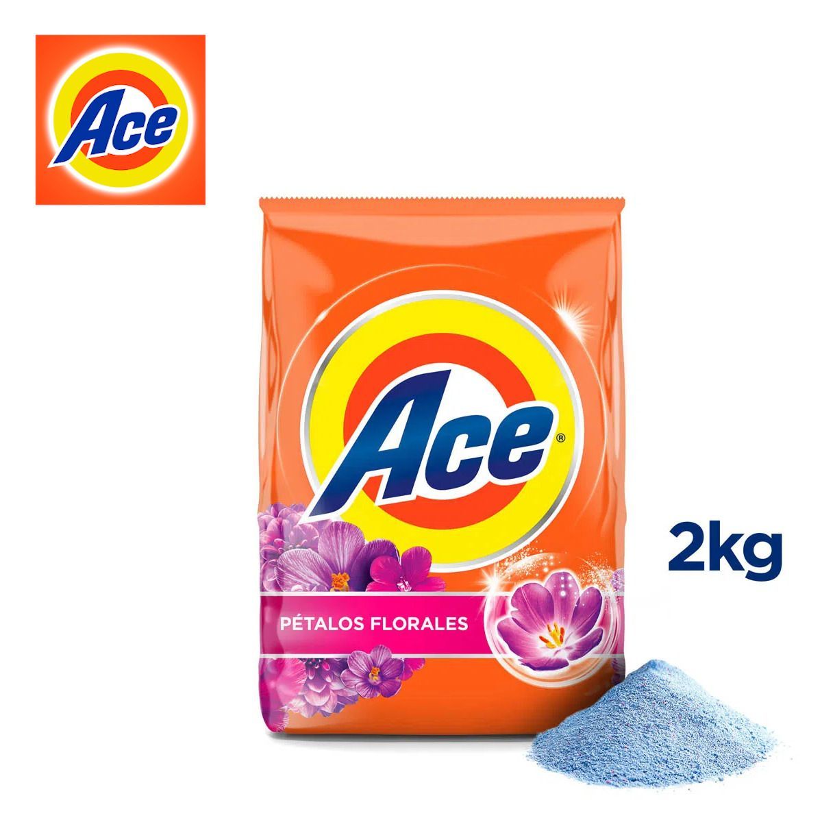 ACE - Detergente en polvo 2 kilos ACE pétalos florales