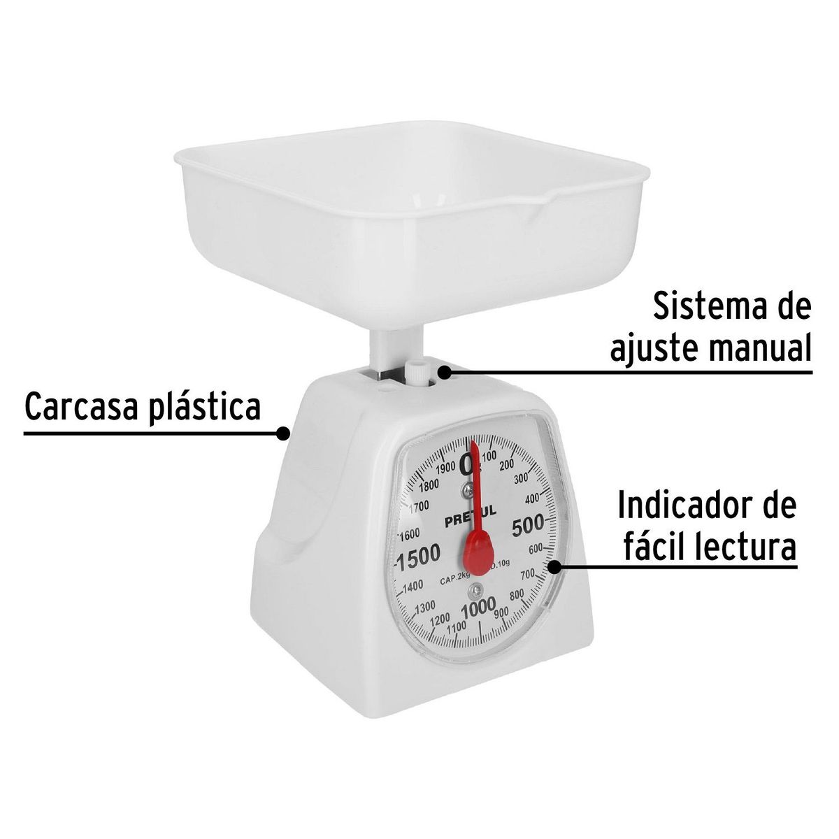OTTOWARE - Balanza Análoga de 2 Kg para Cocina