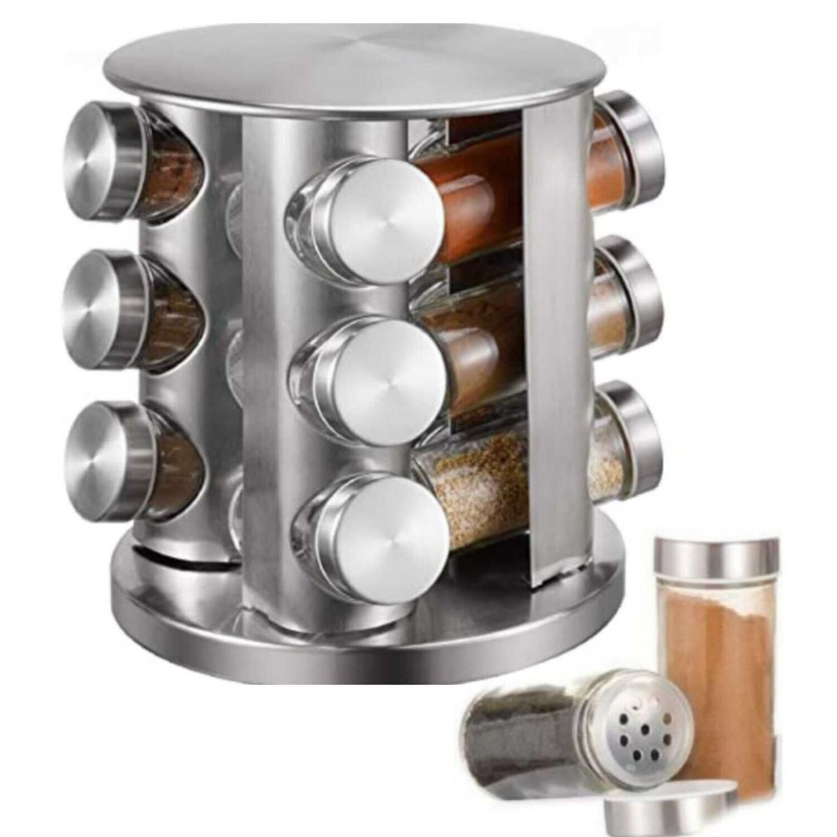GENERICO - Condimentero Especiero Giratorio De 12 Piezas