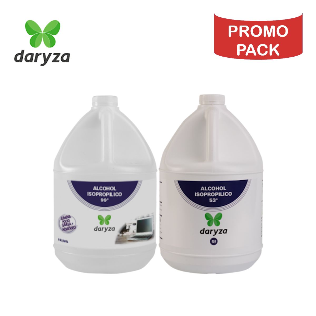 DARYZA - Alcohol isopropílico 99°galón y 53°galón DARYZA PROMO PACK