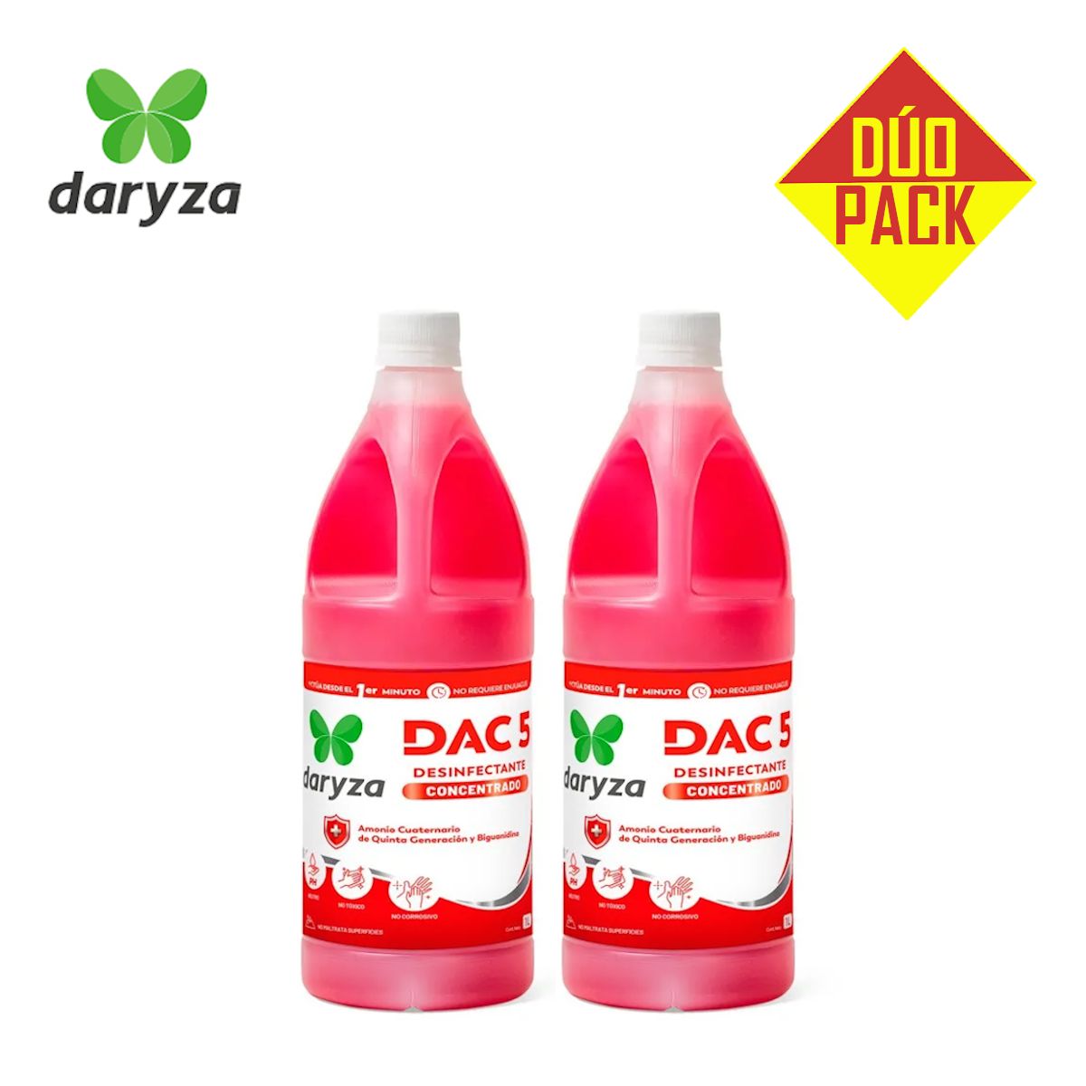 DARYZA - Desinfectante Amonio Cuaternario concentrado litro DARYZA DÚO PACK