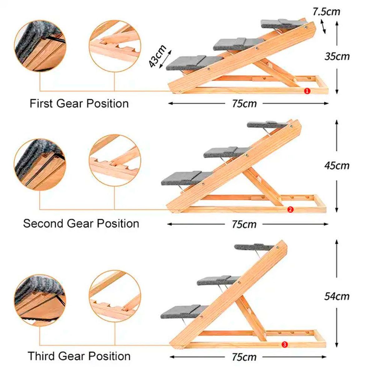 QUE PATAS PET SHOP - Escalera rampa 2 en 1 para Mascota