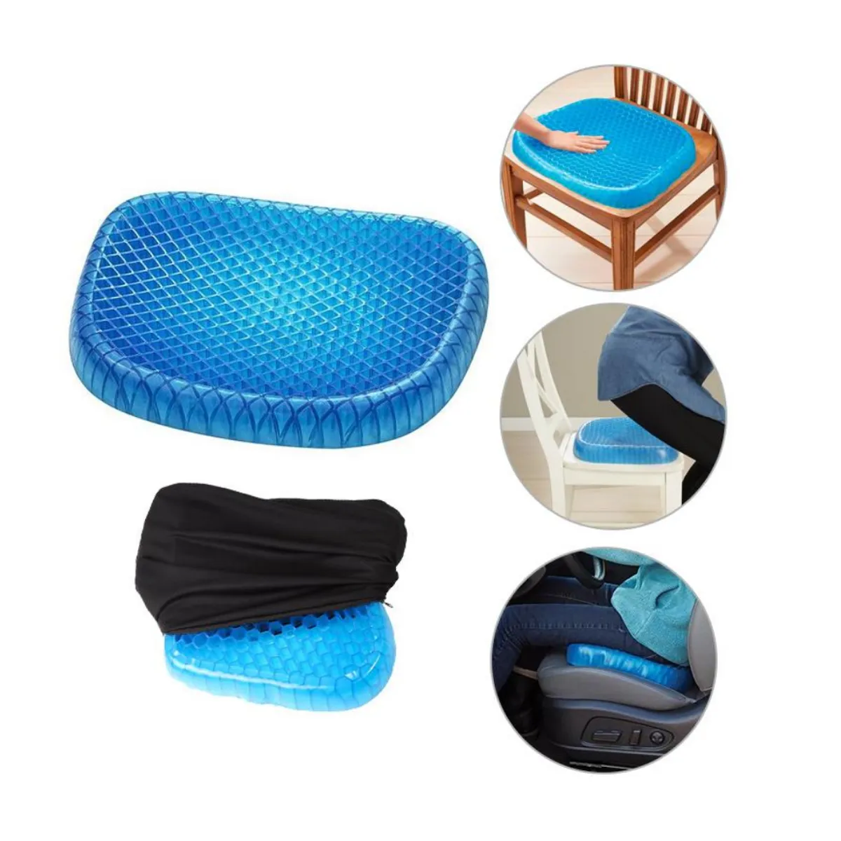 OEM - Asiento Cojín de Gel Ortopédico con Funda- 1000GR
