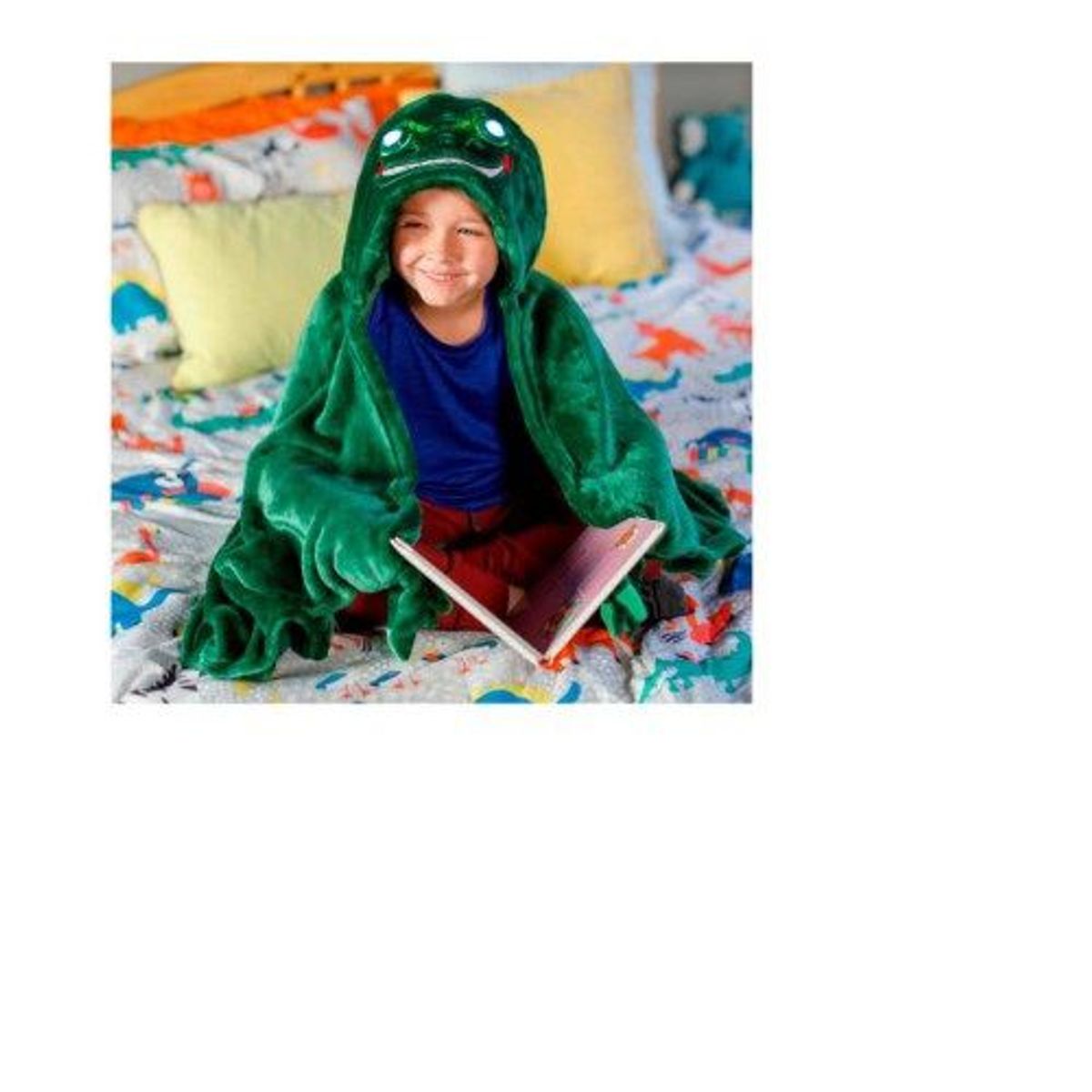 GENERICO - Manta frazada de polar con capucha y ojos luminoso